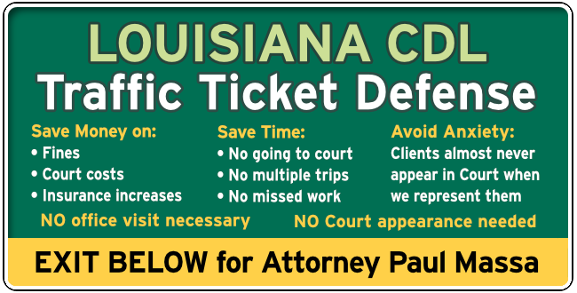 Jefferson Davis Parish, Louisiana CDL Commercial Drivers speeding Ticket graphic 1
