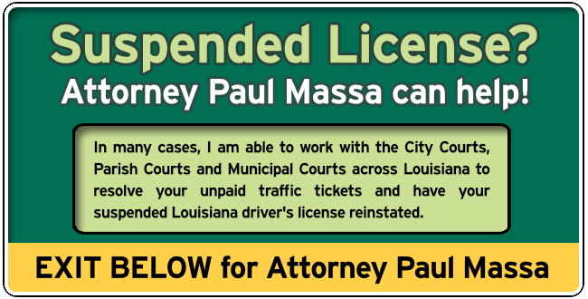 Jefferson Davis Parish, Louisiana Louisiana Suspended License Attorney Paul Massa Graphic 1